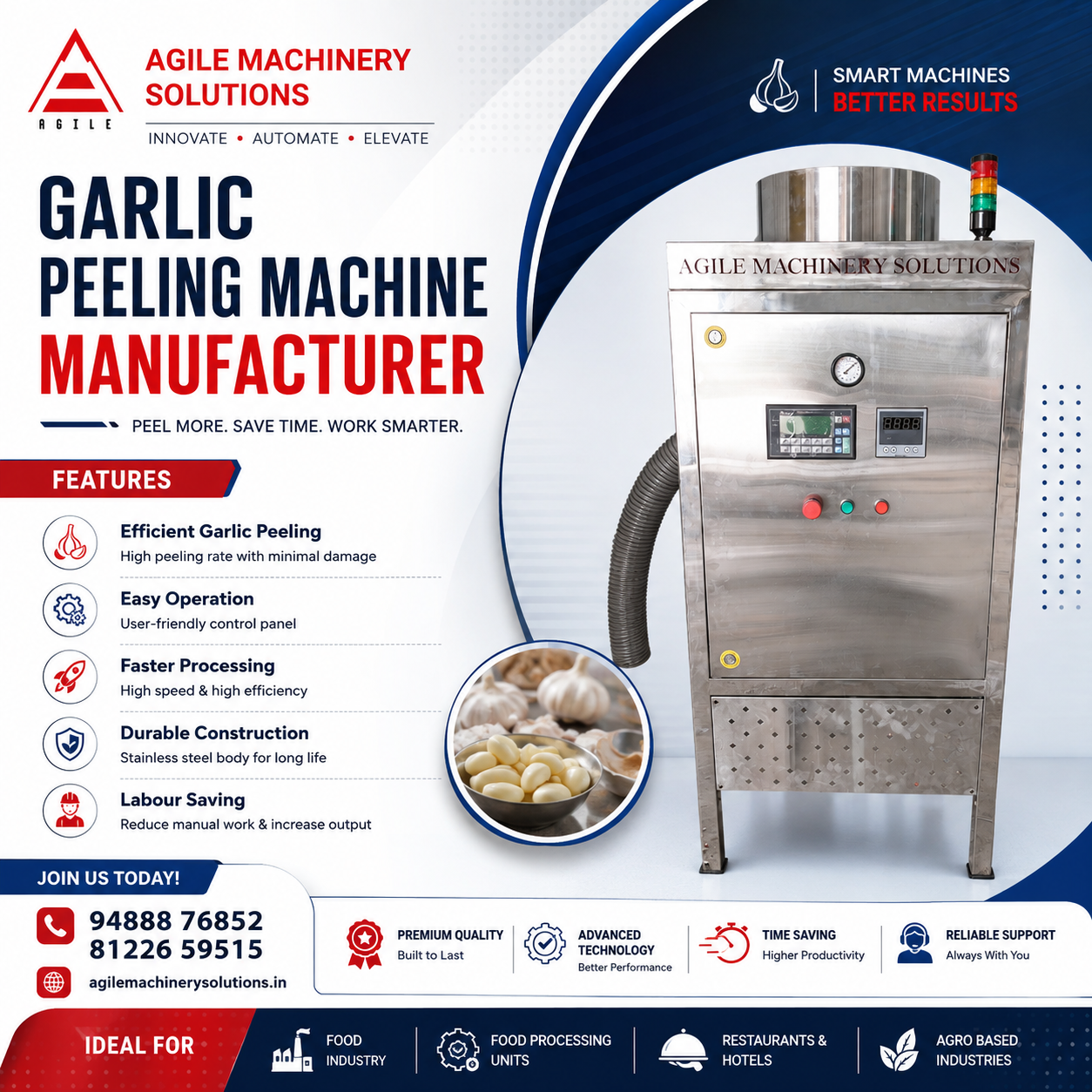 Automatic Garlic Peeling Machine Manufacturers in Hyderabad